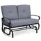 Costway 2-Person Outdoor Swing Glider Chair Bench Loveseat Cushioned Sofa Blue/Beige/Grey/Navy